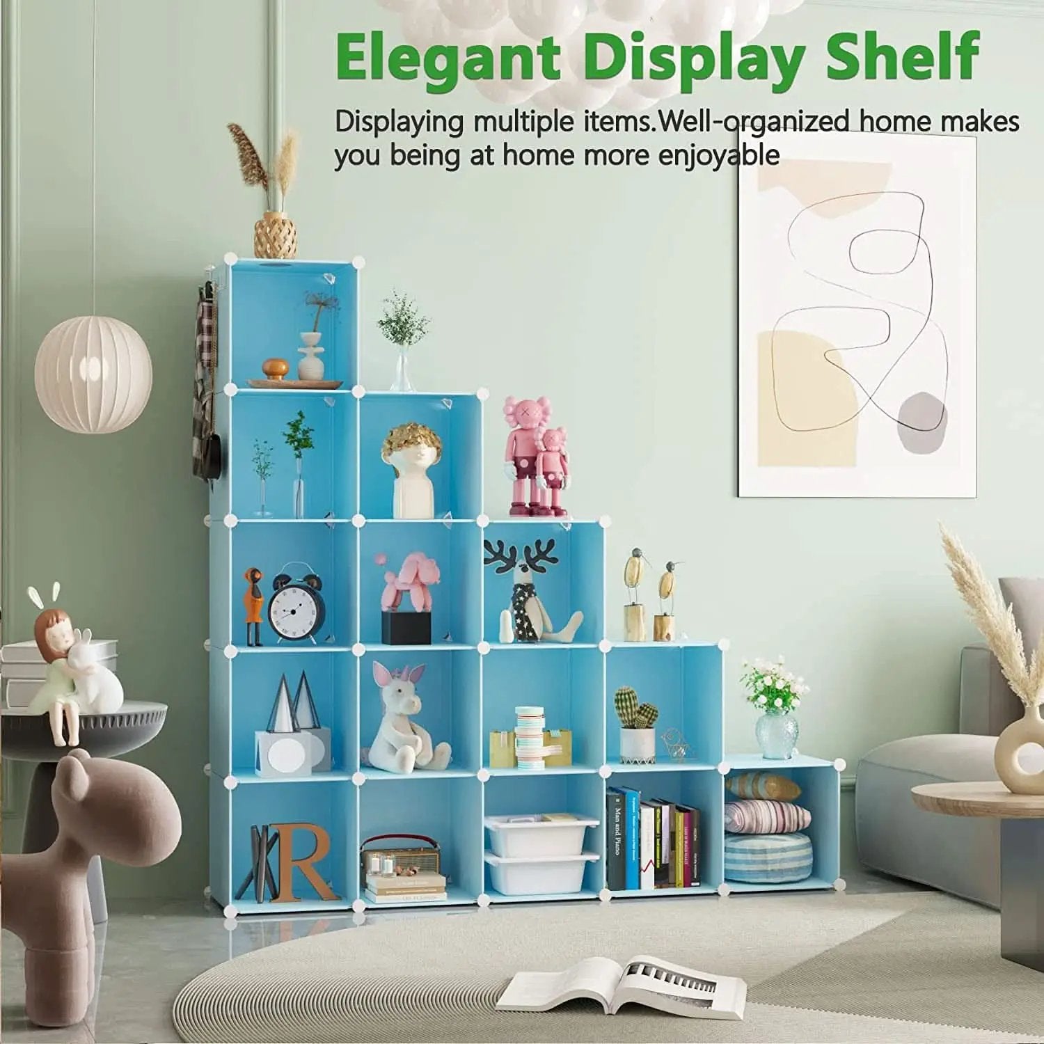 16-Cube Blue Storage Organizer for Home and Office from PriceLows™