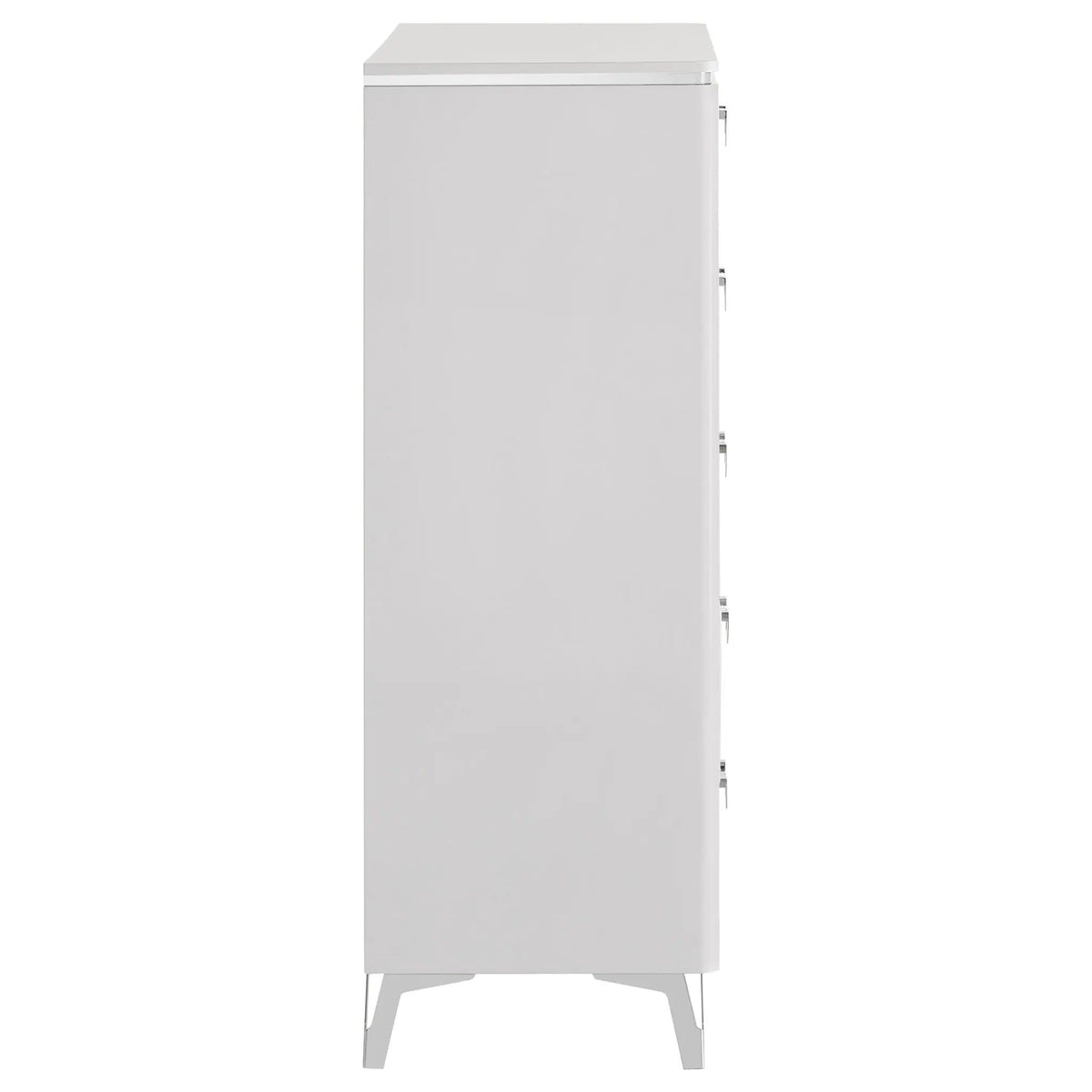 Cassia 5-drawer Bedroom Chest of Drawers White High Gloss | 35 x 17.75 x 52.25 in | Metal | Bedroom