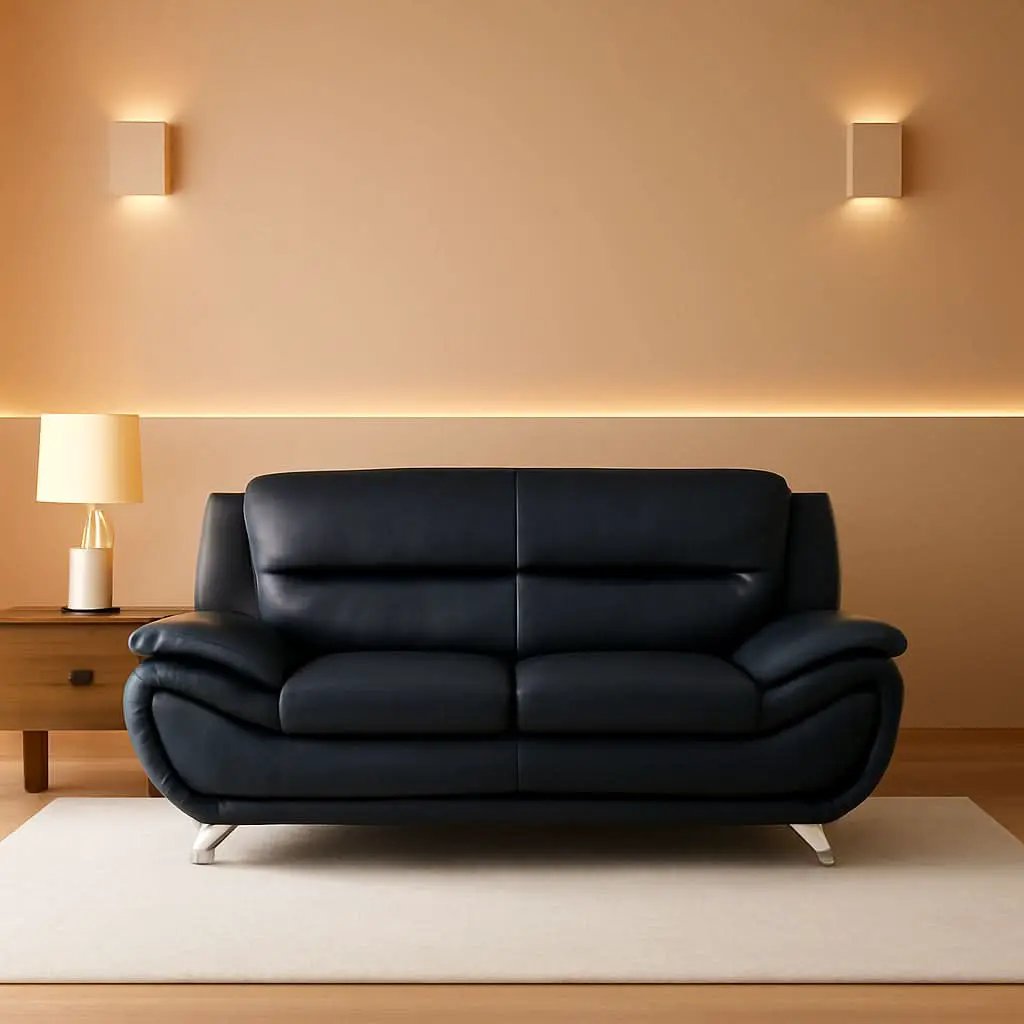 Leather Couches For Living Room Black Sofa And Loveseat Set from PriceLows™