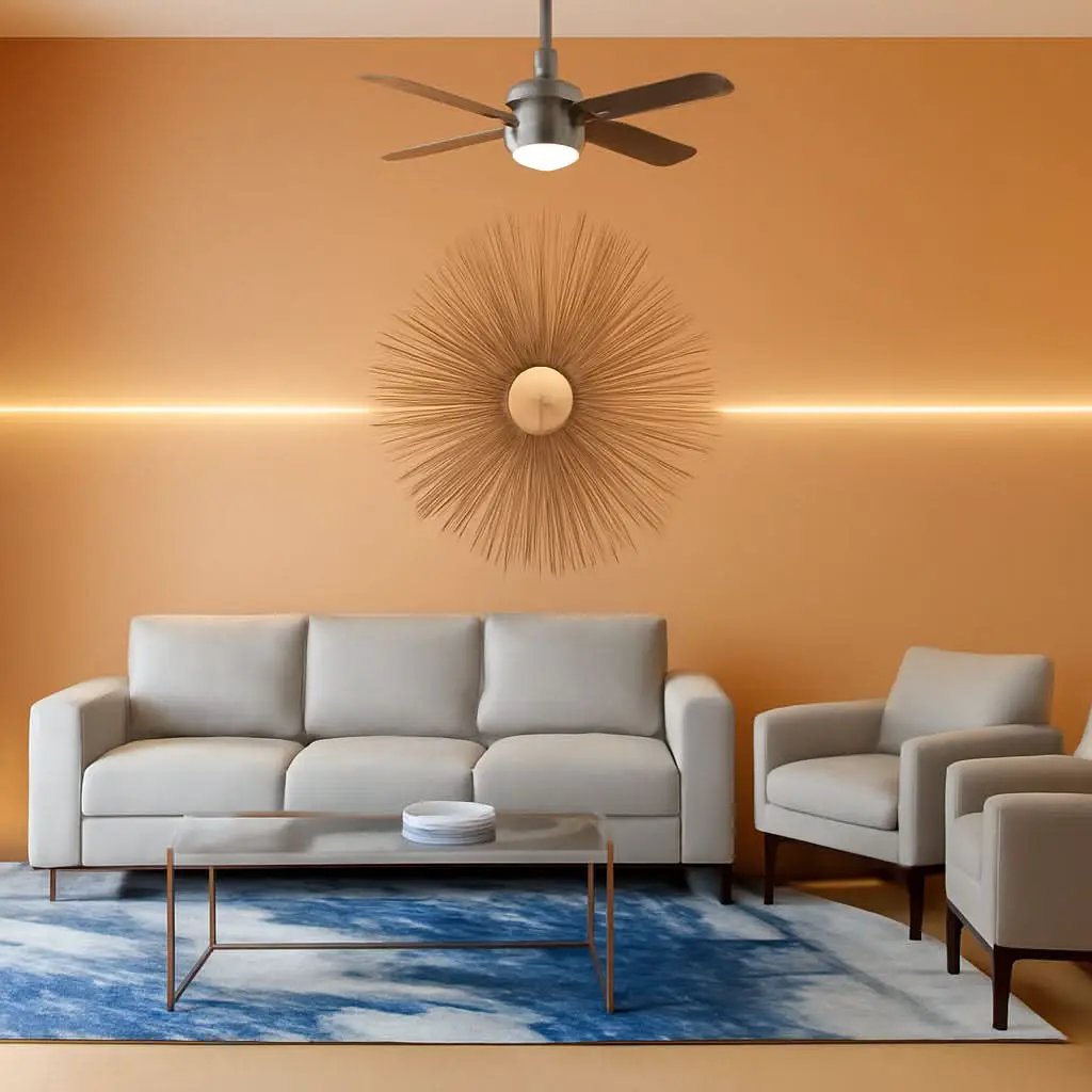 Fan Dempsey 44 Inch Brushed Nickel Ceiling Fan With LED from PriceLows™