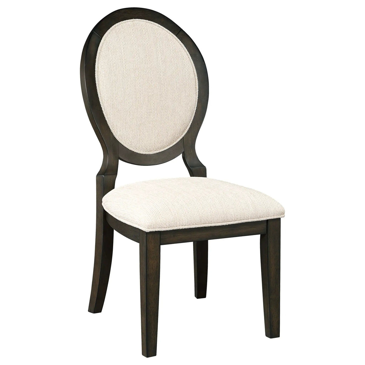 Twyla Oval Back Dining Side Chair Dark Cocoa (Set of 2) | 20 x 25.5 x 40.25 in | Fabric | Dining Room