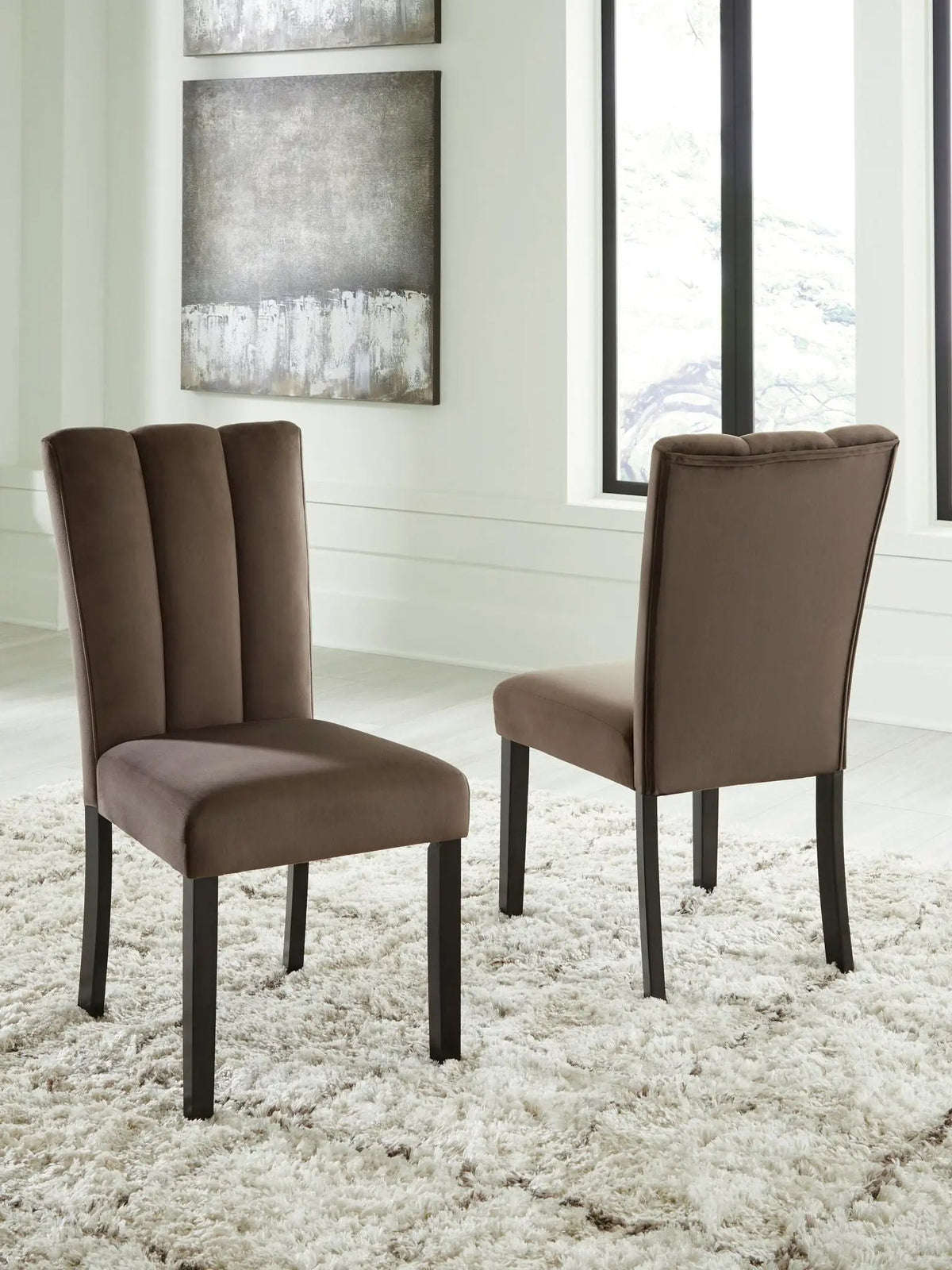 Jeshina Dining Side Chairs | Set Of 2 | Mocha | Upholstered Seats