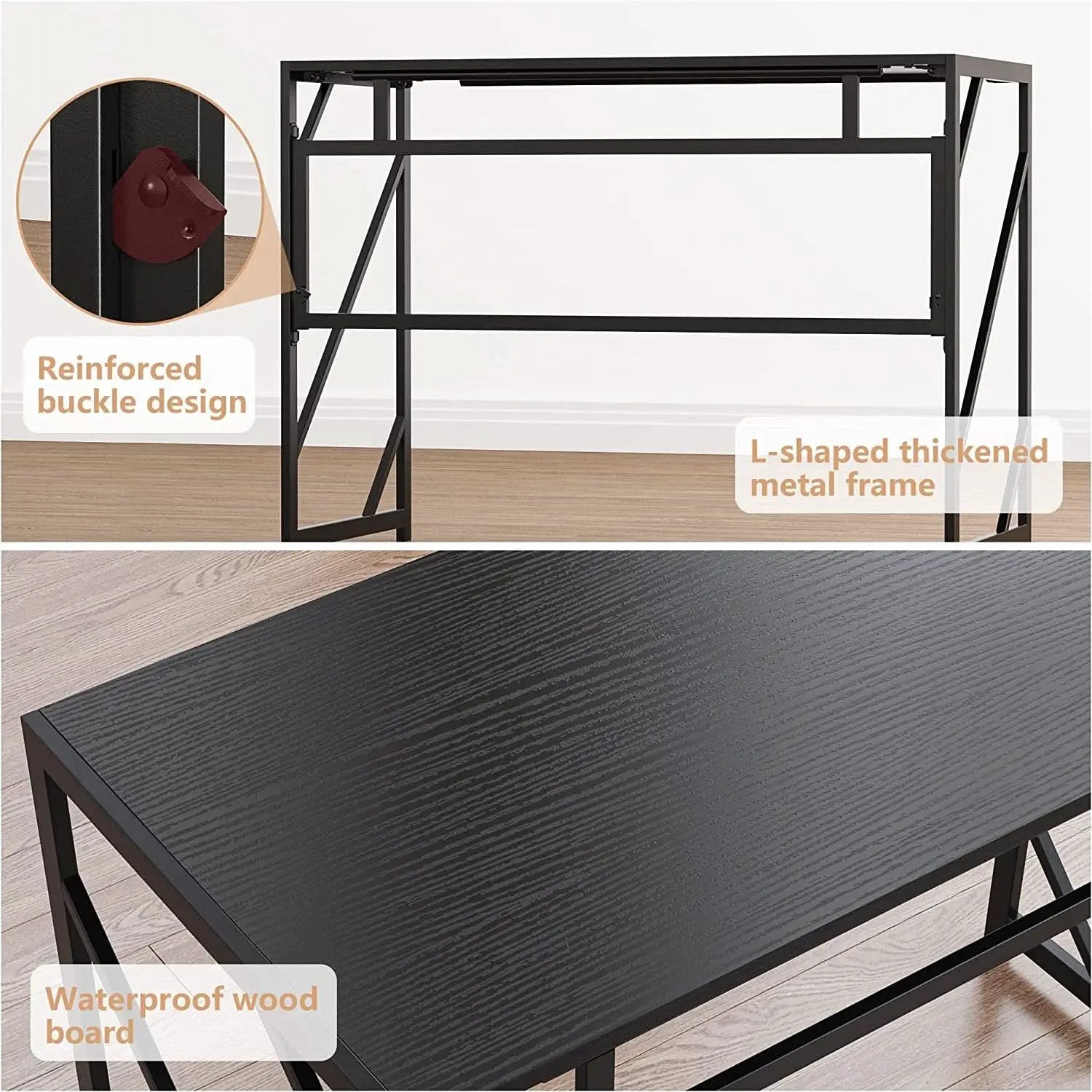 No Assembly Folding Desk for Small Spaces Home Office from PriceLows™