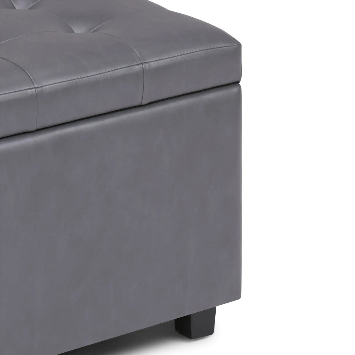 Cosmopolitan Upholstered Storage Ottoman | Child Safety Hinge | Large Interior Storage | 33.5 Inch Length