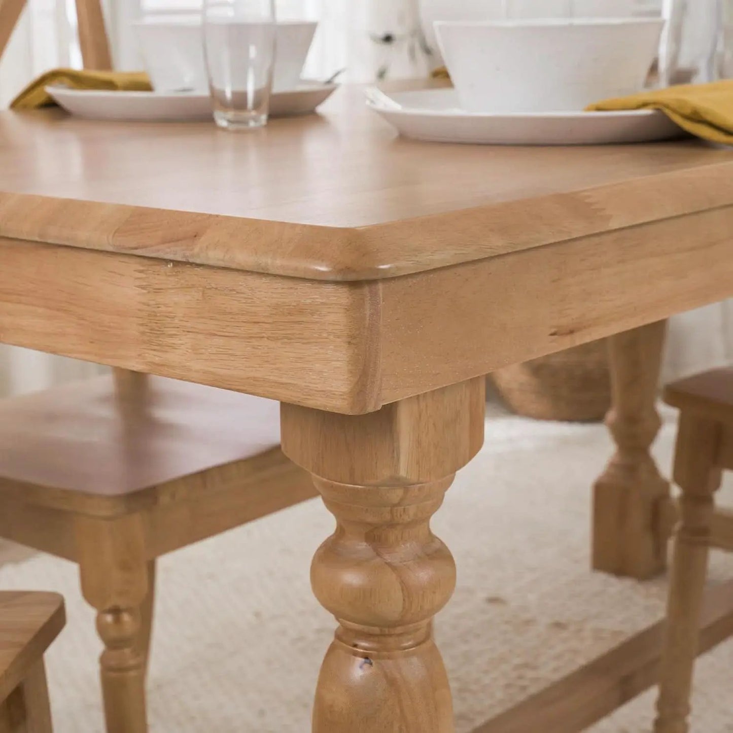 67 Inch Squire Trestle Farmhouse Dining Table Light Brown from PriceLows™