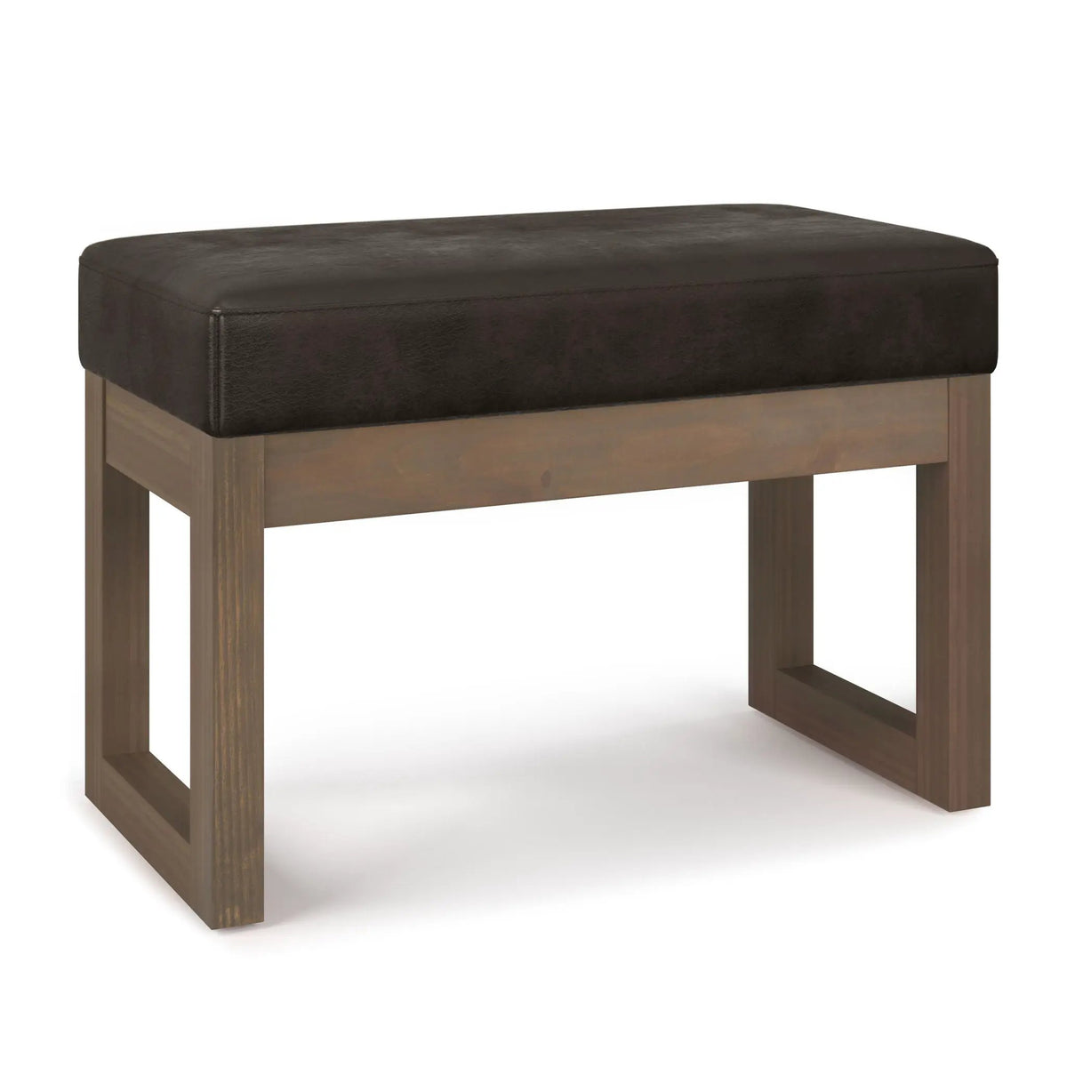 Milltown Upholstered Ottoman Bench | Driftwood Solid Wood Base | Versatile Design | 44.5 Inch Width