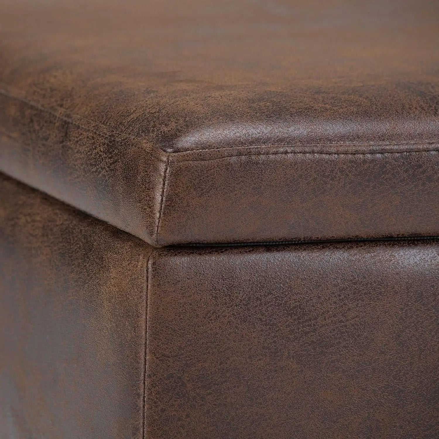 Owen 34 Distressed Chestnut Brown Coffee Table Ottoman from PriceLows™