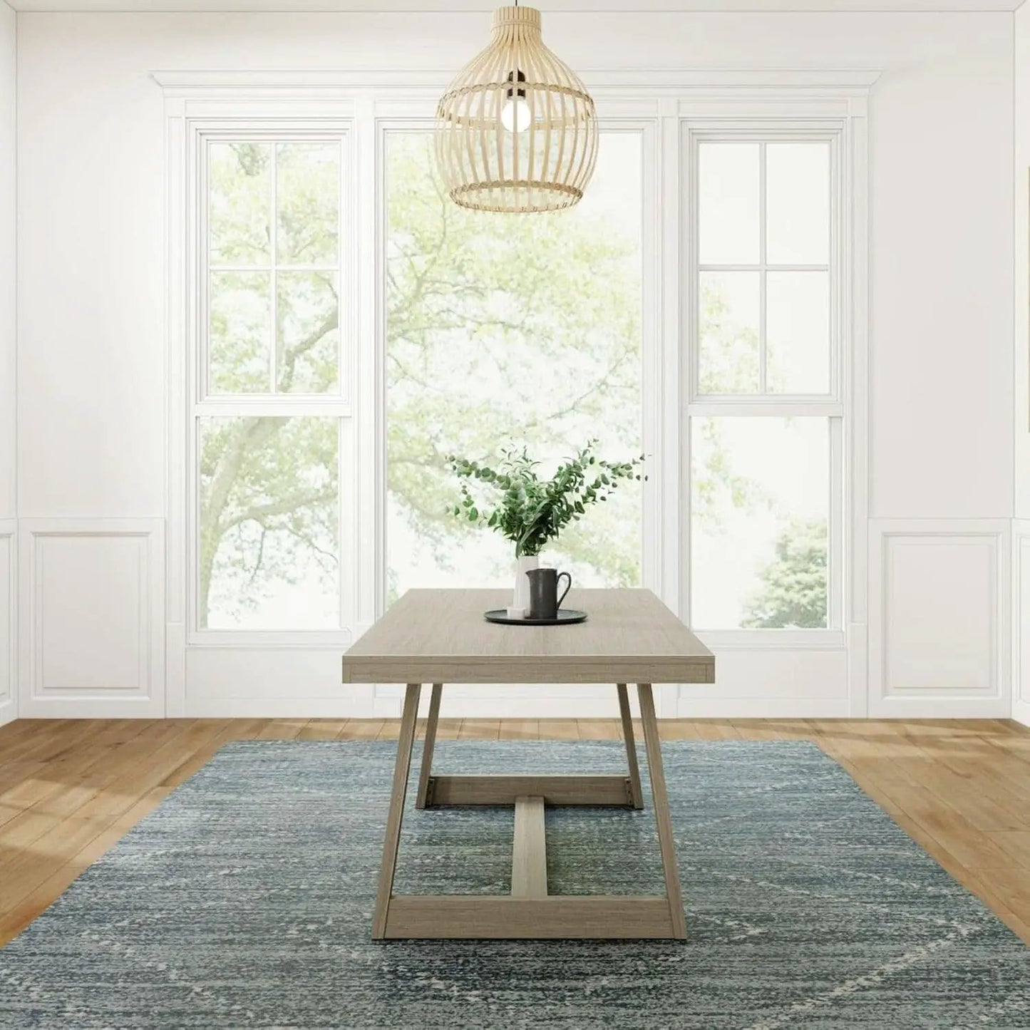 72 Inch Farmhouse Solid Wood Dining Table Rectangular Kitchen Table from PriceLows™