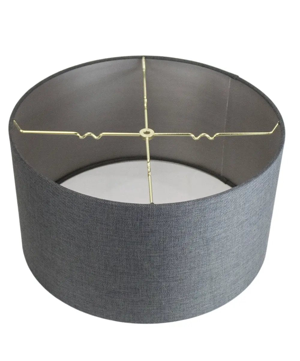 Drum Lampshade | Granite Grey Shantung | 18 X 10 Inch