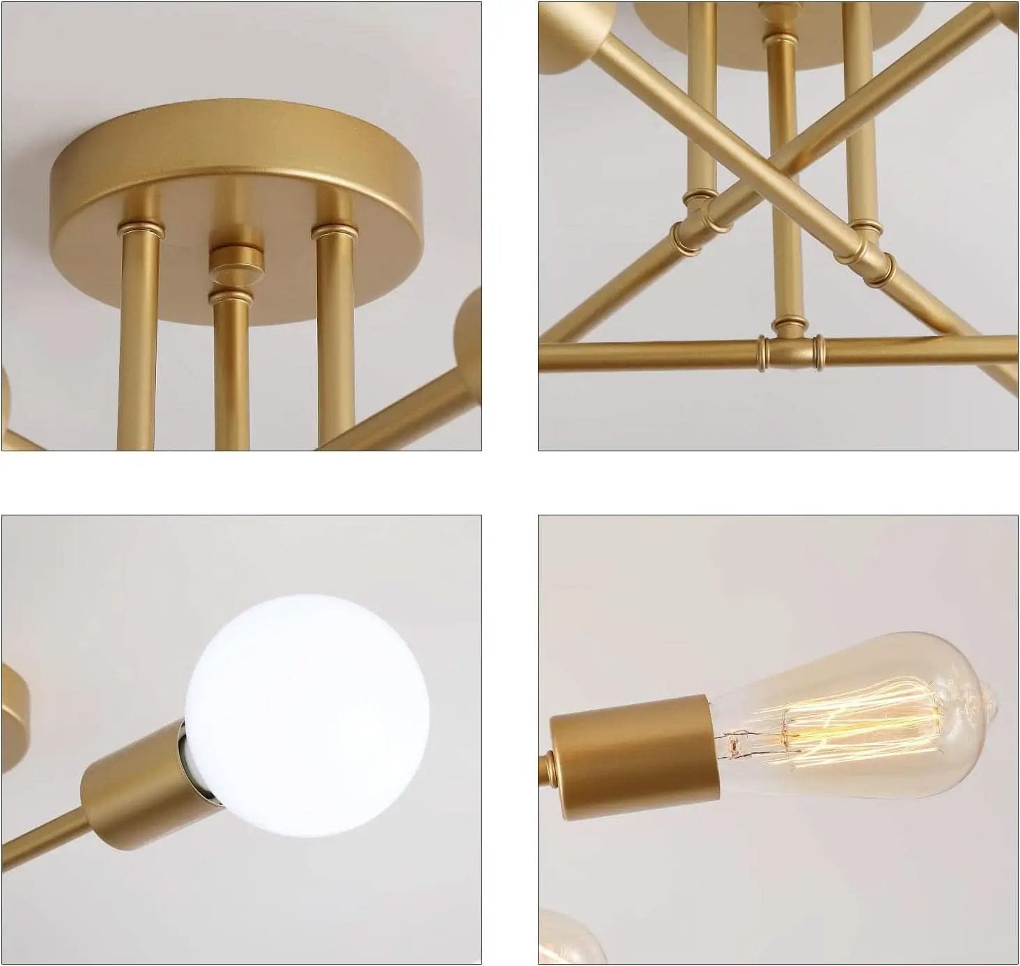 Gold Modern Sputnik Chandelier With 6 Adjustable Lights from PriceLows™