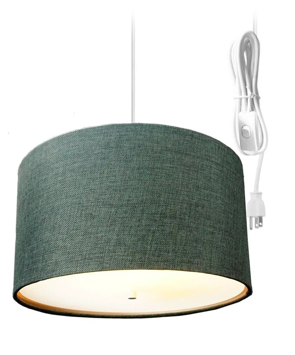 Swag Plug In Pendant Light | 2 Light 18 Inch | Granite Gray
