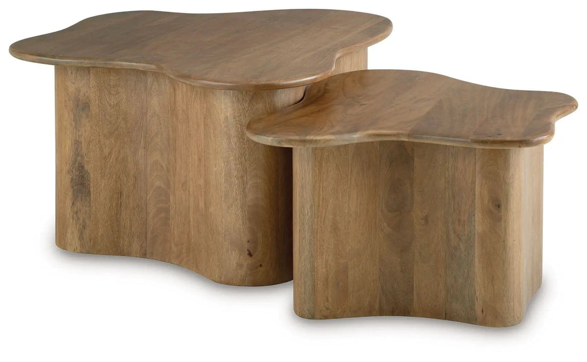 Abeford Accent Cocktail Table (Set of 2) | 32.63 x 28 x 17.5 in | Mango Wood | Brown