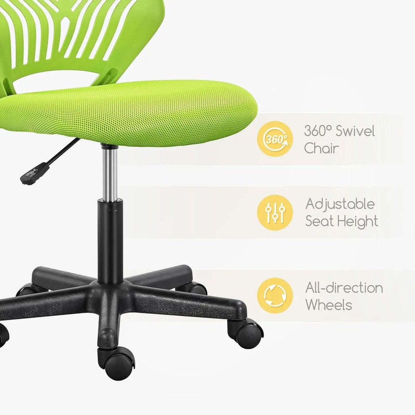 Kids Desk Chair Green Swivel Task Chair With Lumbar Support from PriceLows™