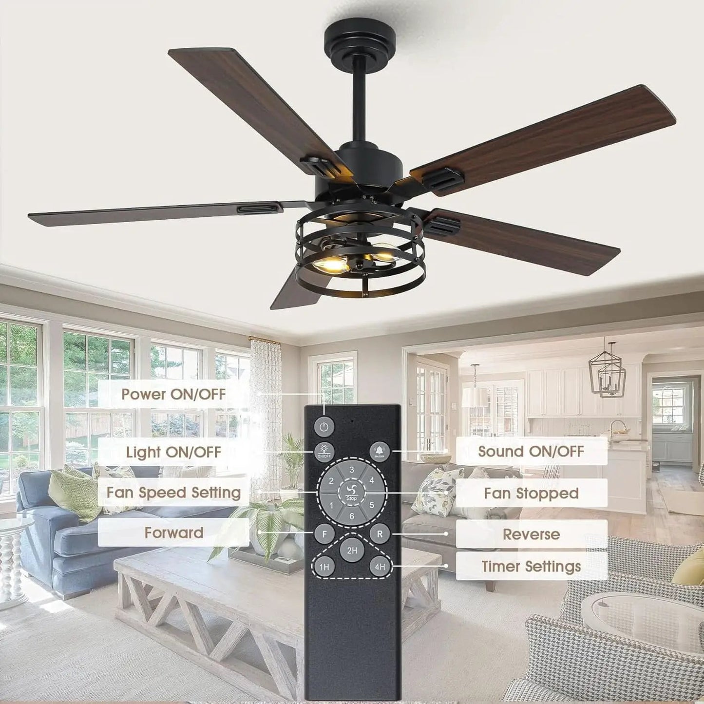52 Inch Outdoor Ceiling Fan With Remote And Lights from PriceLows™