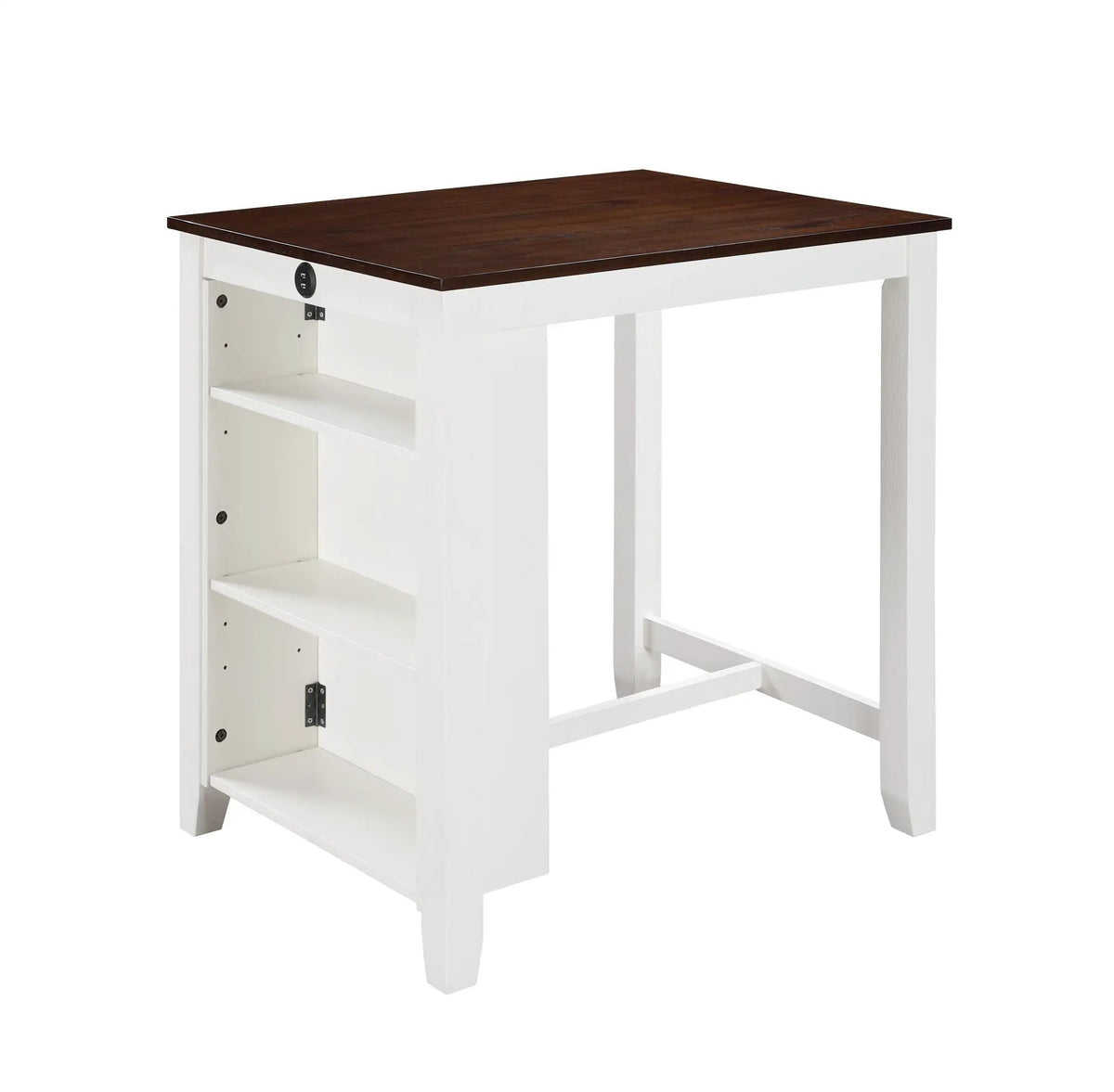 Graham Small Space Counter Table | USB Charging Ports | Storage Shelves | 36 Inch Width