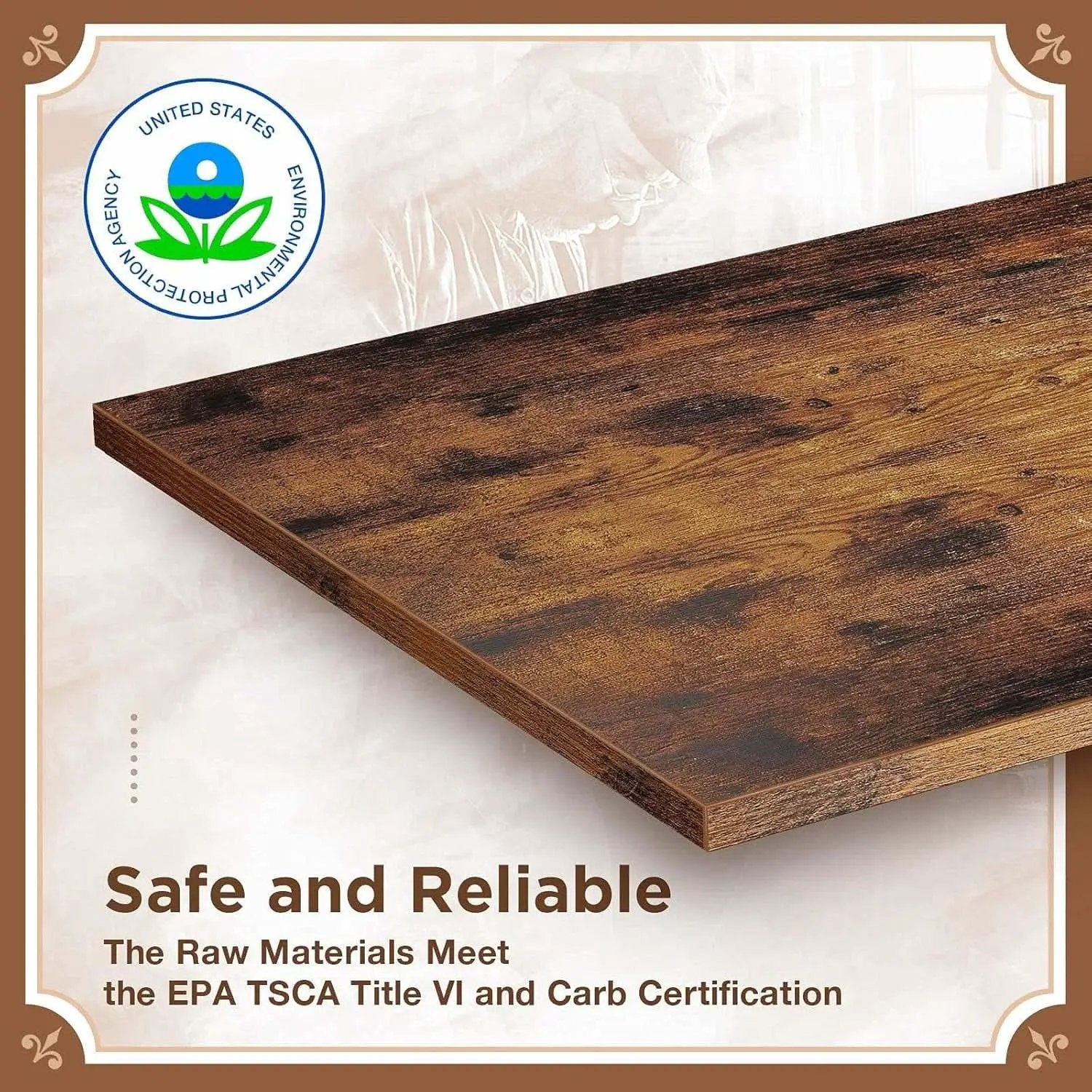 Rustic Brown 7 Shelf Tree Bookshelf With Drawer Living Room from PriceLows™