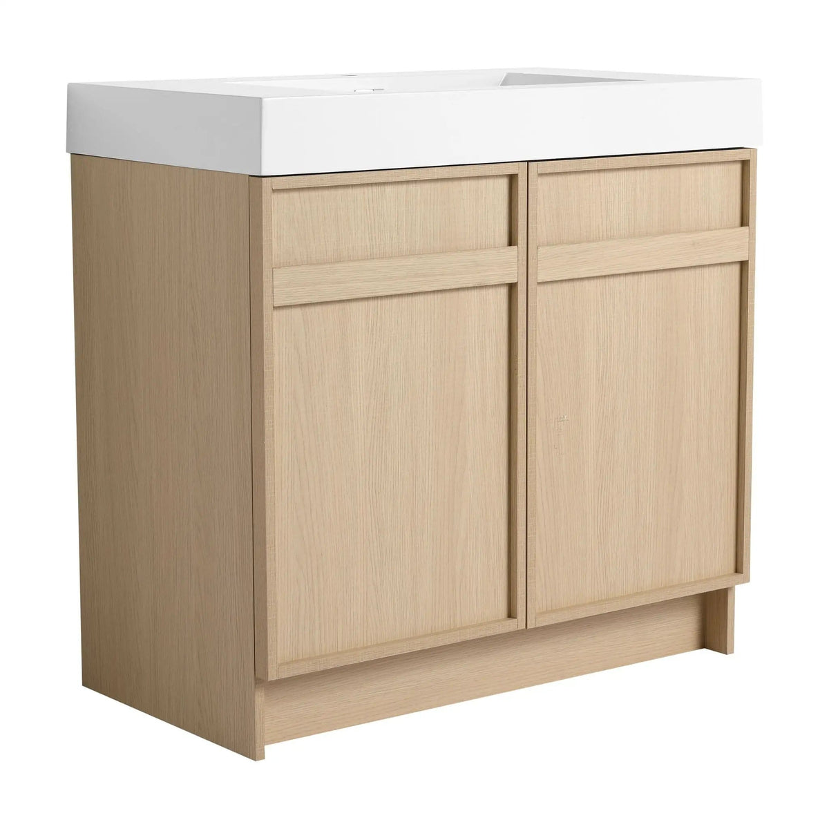 Freestanding Bathroom Vanity With Resin Sink & Soft Close Cabinet Doors | 3 Pieces | Stainless Steel & Plywood | Bathroom