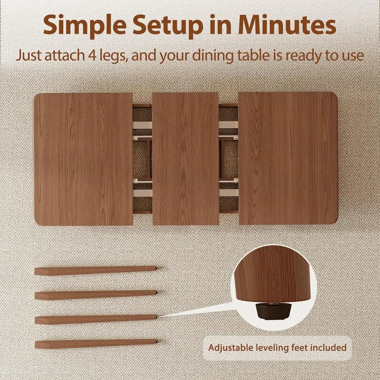 Walnut Telescoping Solid Dining Table With Extension from PriceLows™