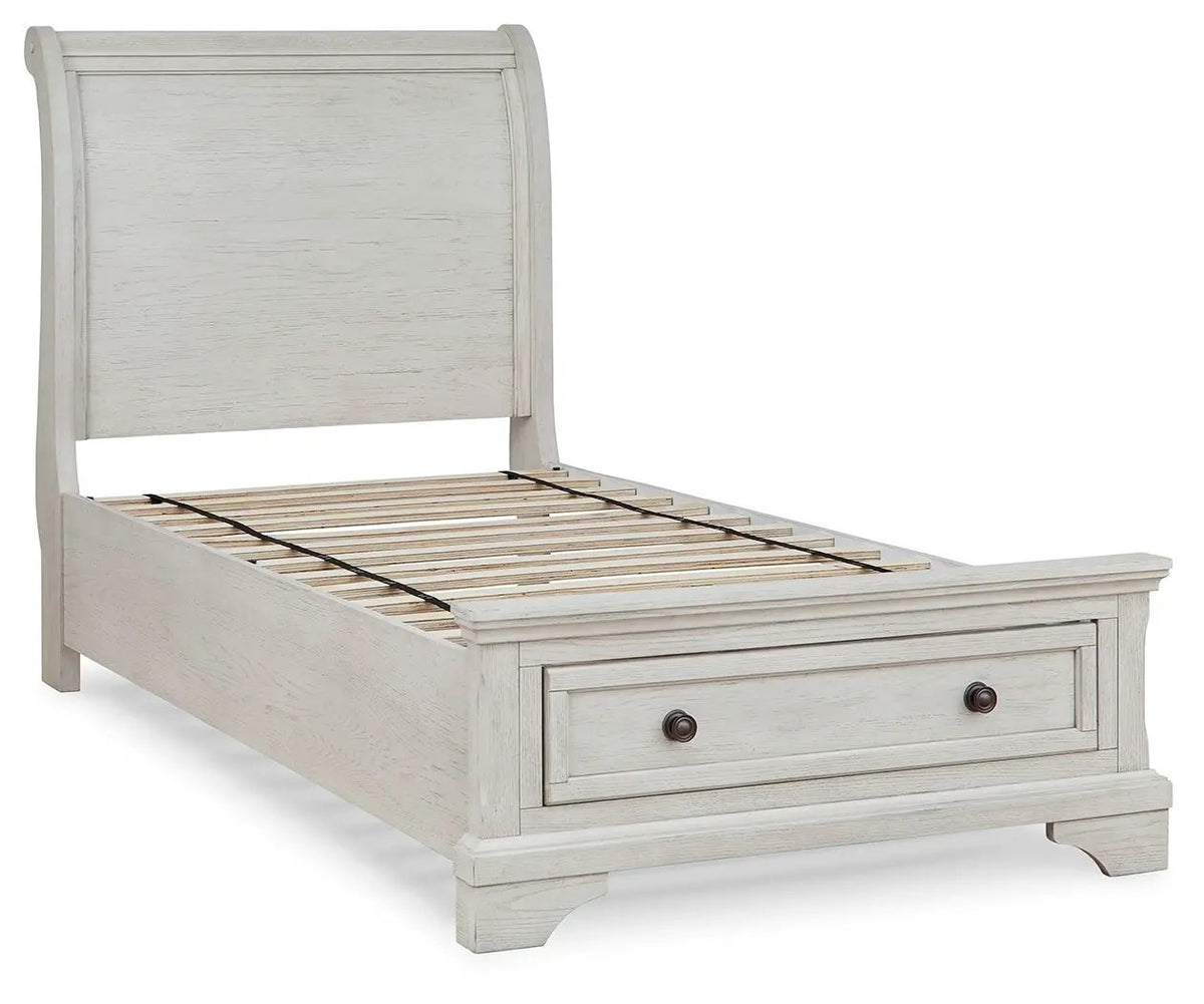 Robbinsdale Sleigh Storage Bed | Elegant Timeless Design | Bedroom Foundation | 85.25 Inch Length