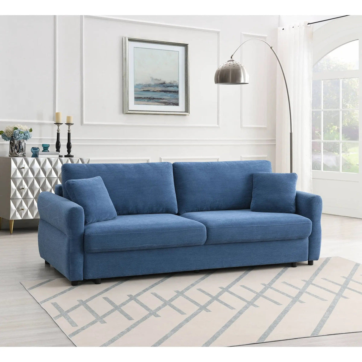 Haran Pull Out Sleeper Sofa With Storage | 2 Pieces | Fabric | Living Room