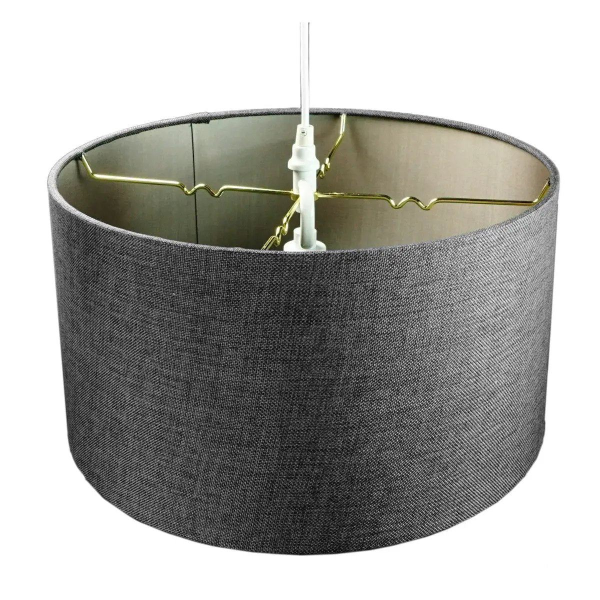 Swag Plug In Pendant | 14 In Width | 2 Light Granite Gray | White Diffuser