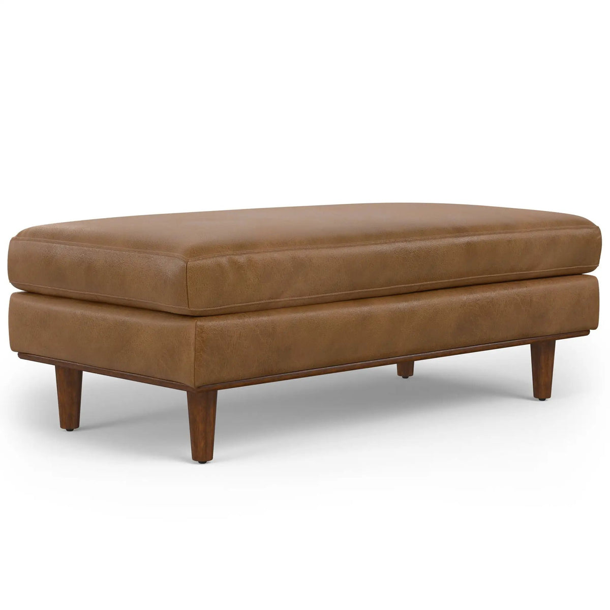 Morrison Handcrafted Ottoman | Mid-Century Modern Styling | Corner-Blocked Frame | 33 Inch Width