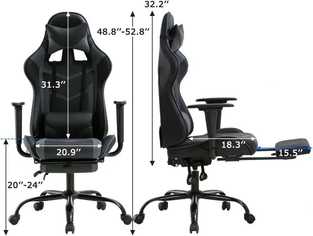 High Back Ergonomic Office Chair With Lumbar Support Grey from PriceLows™