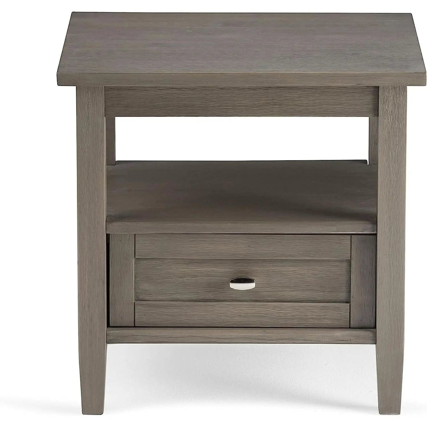 Solid Wood Rectangle End Table With Drawer Farmhouse Grey from PriceLows™
