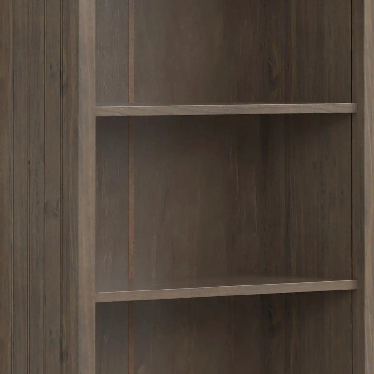 Lev Bookcase | 30 x 14 x 72 in | Solid Wood | Smoky Brown