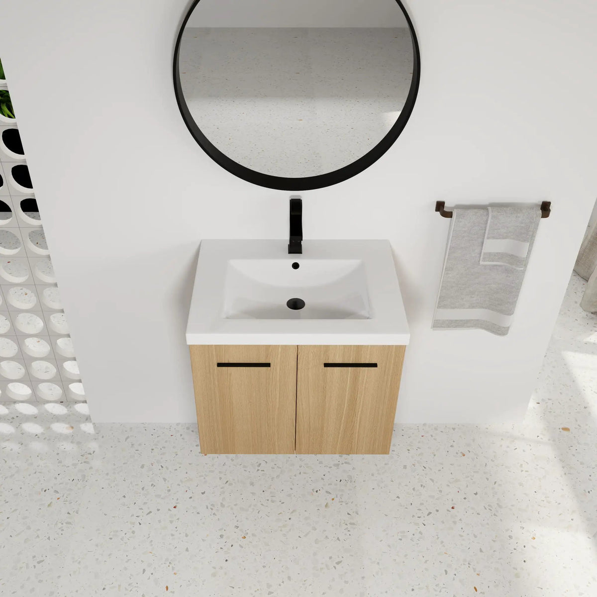 Floating Bathroom Vanity With Sink | Plywood | Double Door