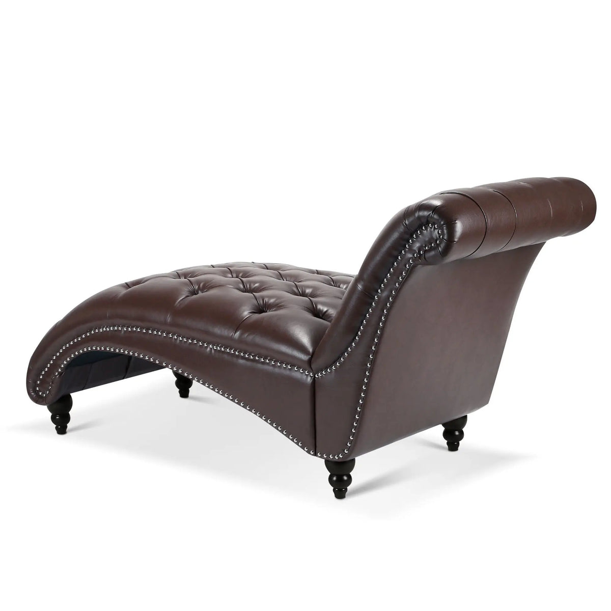 Tufted Armless Chaise Lounge | High Density Foam | Bubble Nail Trim