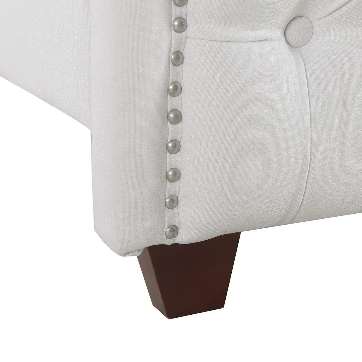 Marcella Upholstered Shelter Headboard Bed | 5 Pieces | Fabric & Iron | Bedroom