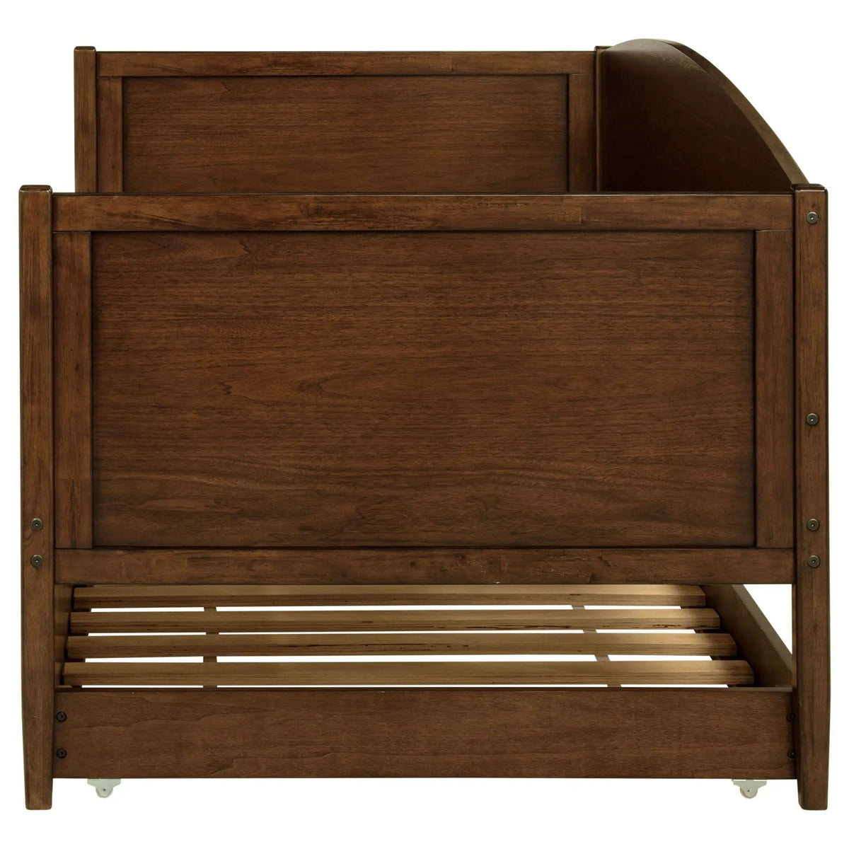 Bozeman Wood Twin Daybed With Trundle Medium | 81 x 42 x 37 in | Rubberwood & Walnut | Walnut