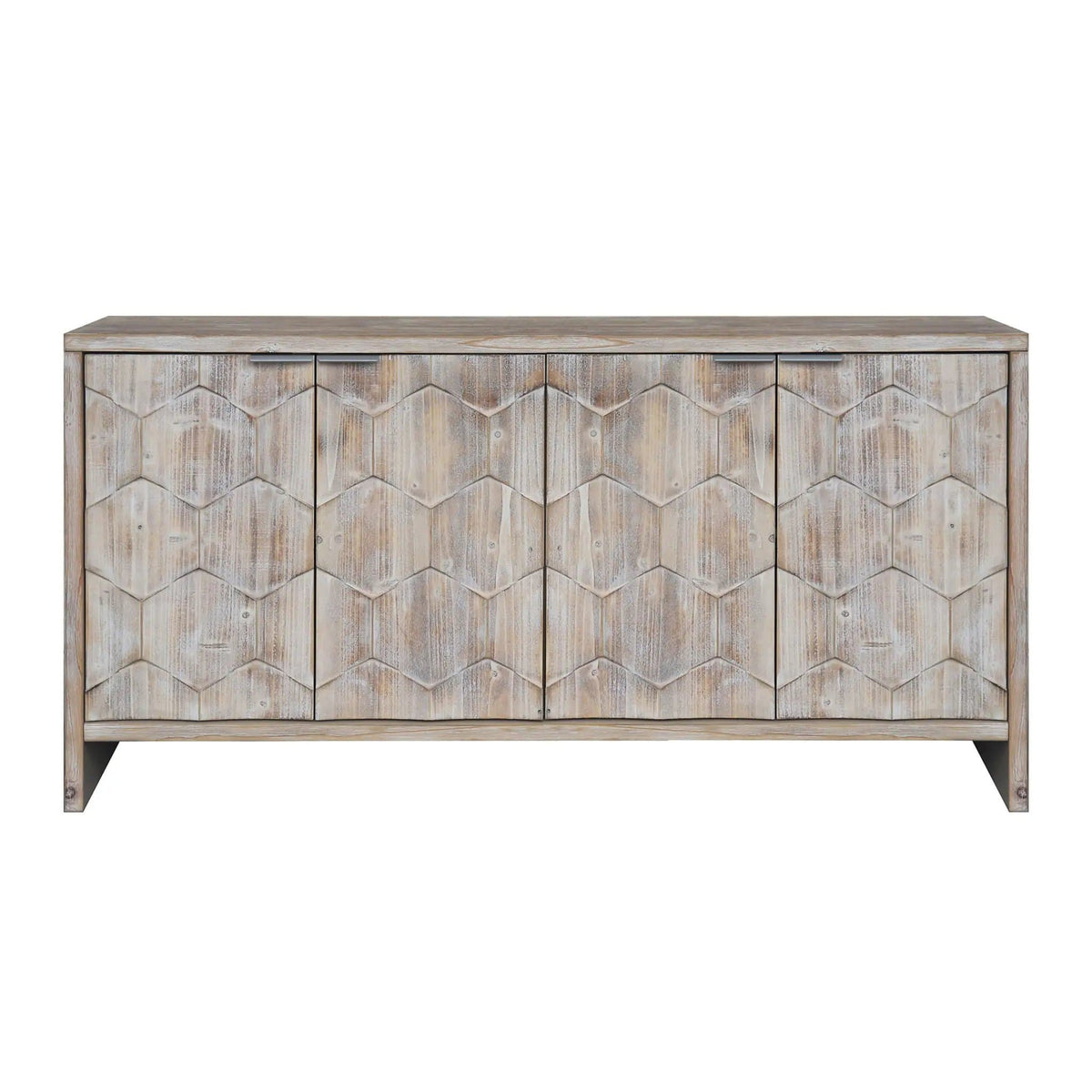 Accent Cabinet Farmhouse Style 4 Door Wooden Cabinet Sideboard Buffet Server Cabinet | 59.84 x 15.7 x 31.49 in | Metal & Wood | Dining Room