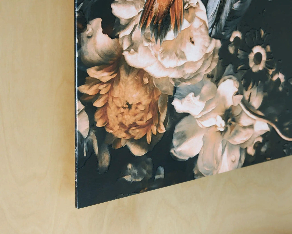 Valfer Wall Art Wall Decor | 48 x 1 x 36 in | Glass | Orange / Black / White