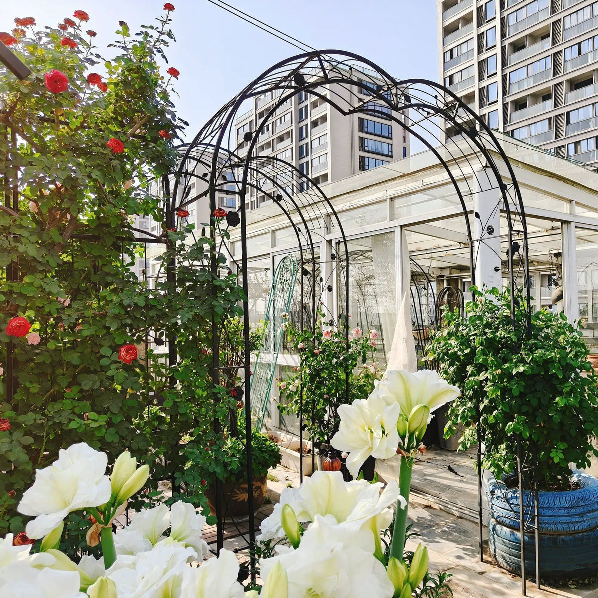Metal Garden Arch Assemble Freely With 8 Styles Garden Arbor Trellis Climbing Plants | 59 x 15.35 x 98.4 in | Metal | Outdoor Living
