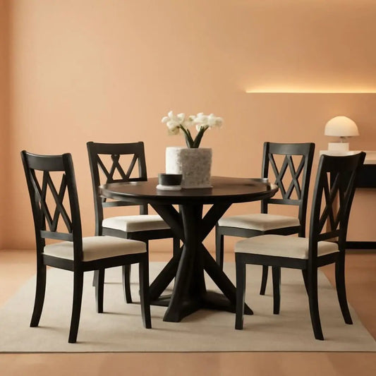 Ebony Five Piece Cross Buck Timbercrafted Dining Set from PriceLows™