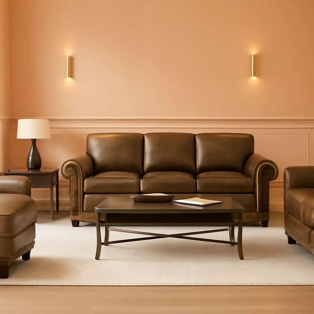 Sedona 4 Piece Leather Look Microfiber Sofa Set With Loveseat Chair Ottoman from PriceLows™