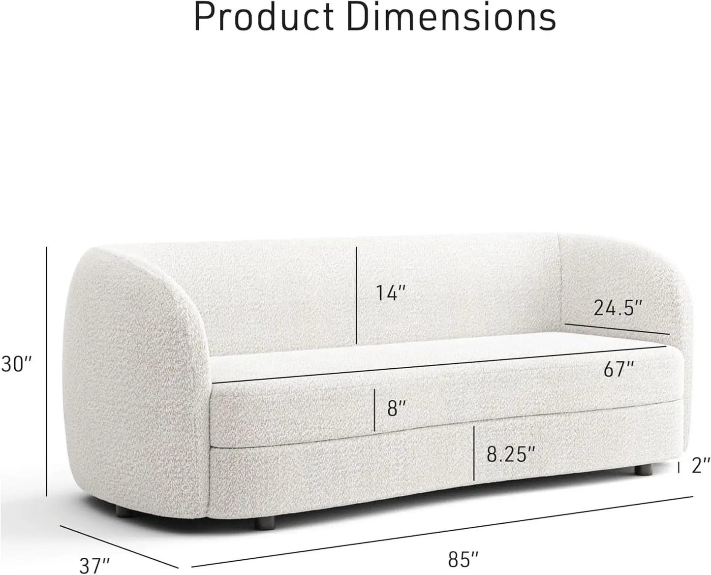 Nimiane Boucle 3 Piece Sofa Set Off White Modern Collection from PriceLows™