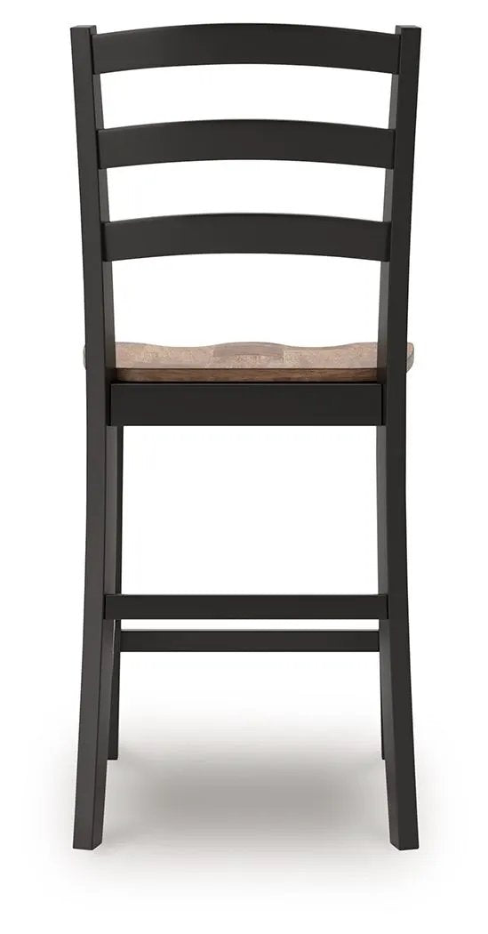 Wildenauer Barstool | Set Of 2 | Brown And Black | 24 Inch Seat Height
