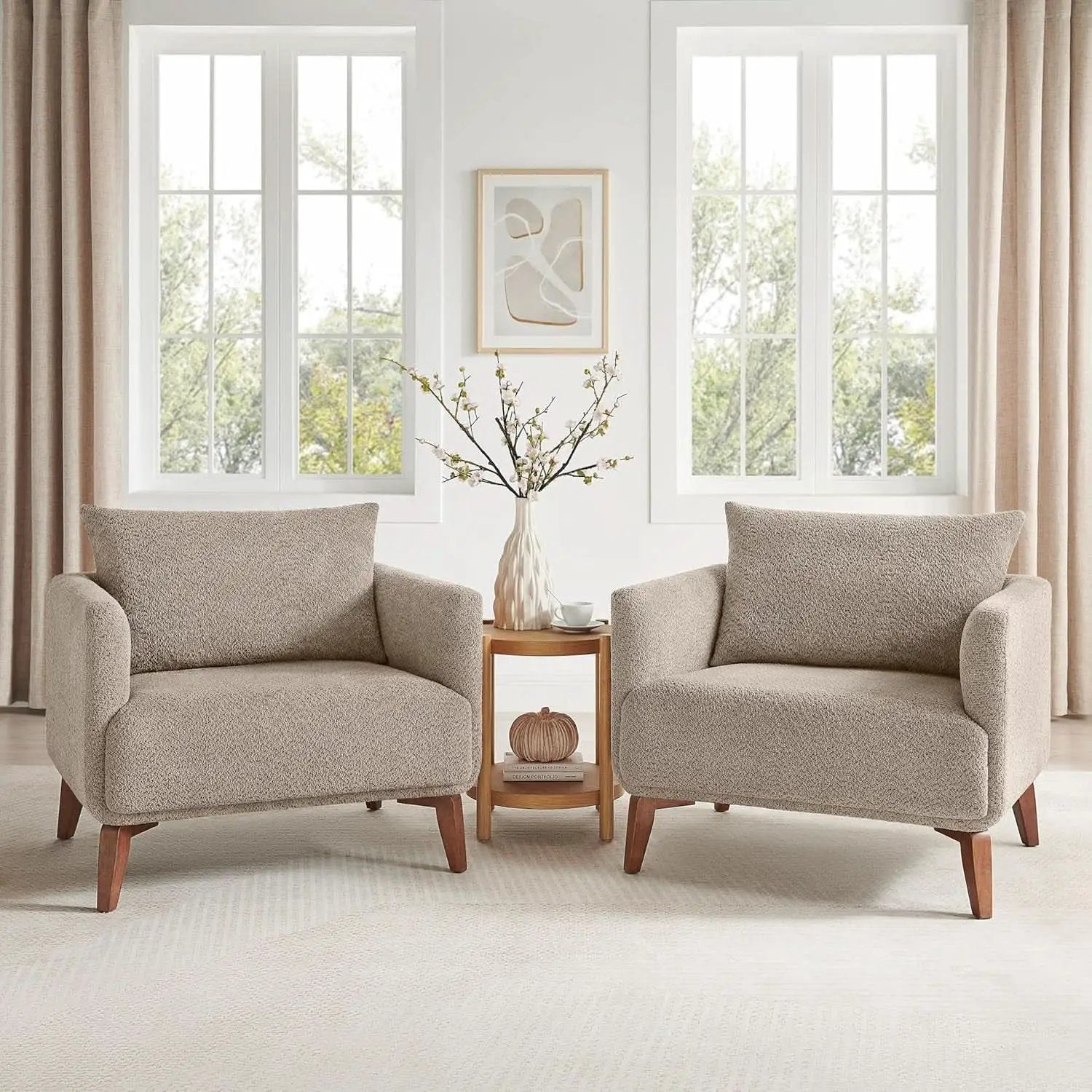 Oversized Camel Upholstered Accent Chair Living Room from PriceLows™