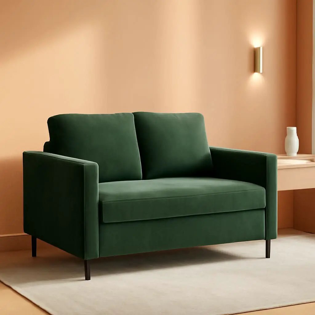Forest Green Corduroy Convertible Sofa 47Inch Sleeper from PriceLows™