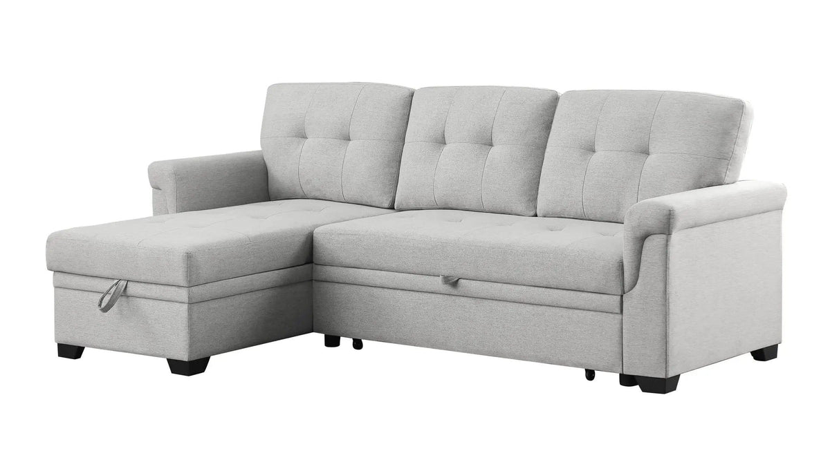Sierra Reversible Sleeper Sectional Sofa With Storage Chaise | 2 Pieces | Living Room Furniture | Living Room