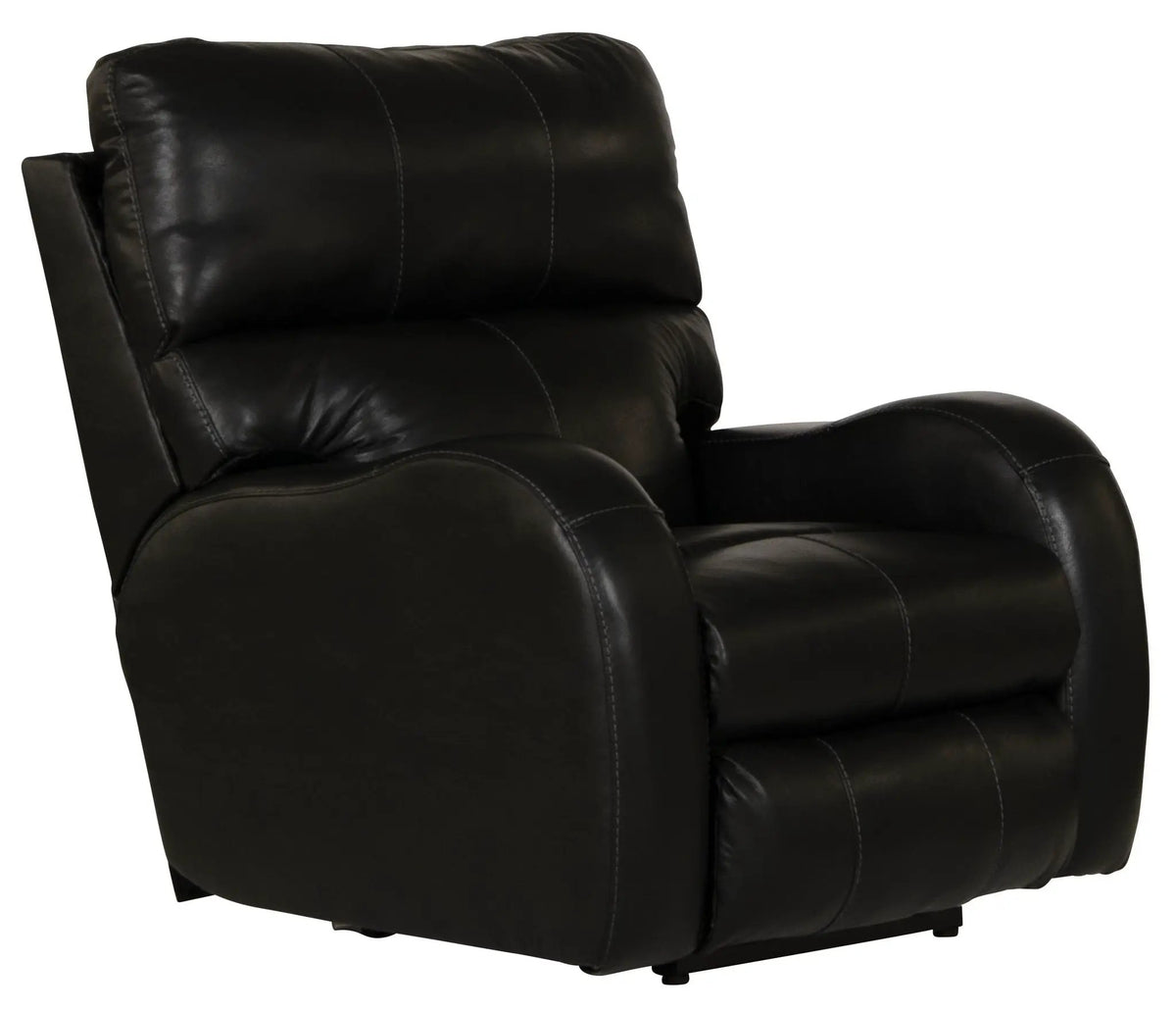 Leather Power Recliner | Lay Flat | Power Headrest | Gunmetal Black