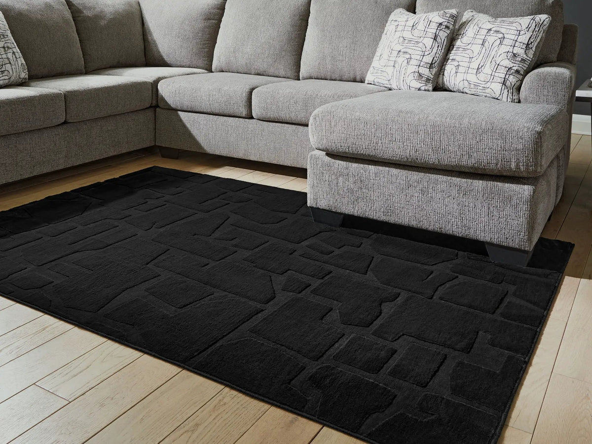 Gibbswell Washable Rug | Faux Fur | Abstract Design | 96 x 119.75 Inch