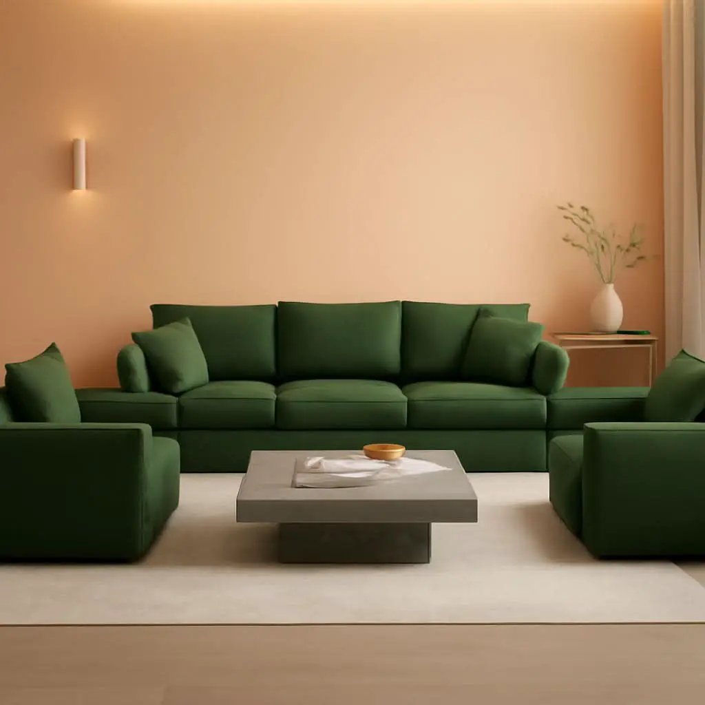 3 Piece Evergreen Sofa Set Chenille Modular For Living Room from PriceLows™