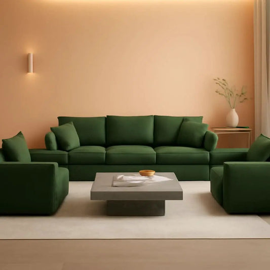 3 Piece Evergreen Sofa Set Chenille Modular For Living Room from PriceLows™