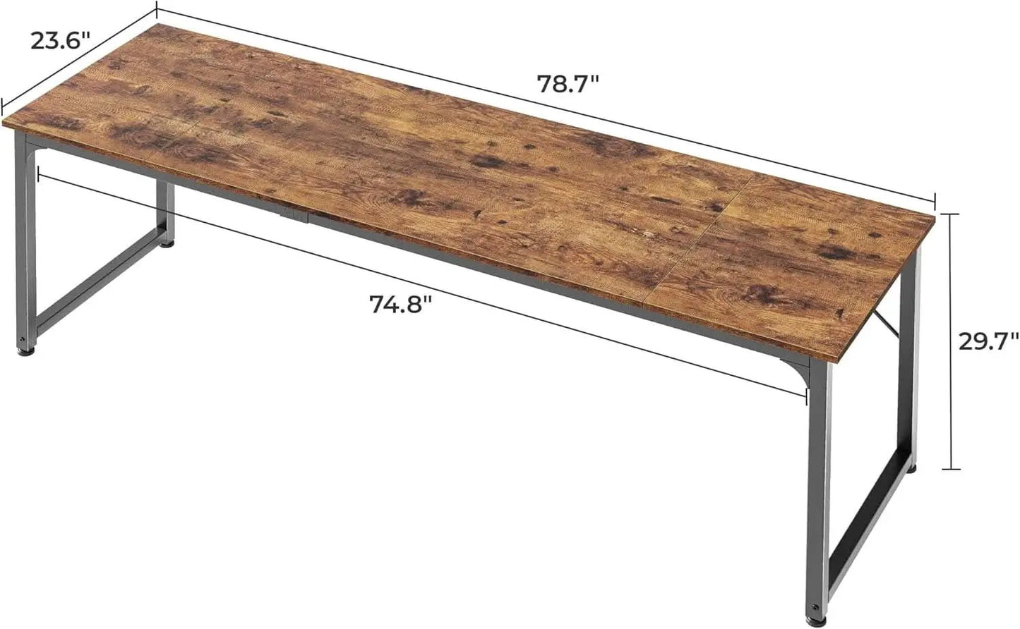 Rustic Brown 80 Inch Computer Desk For Home Office from PriceLows™