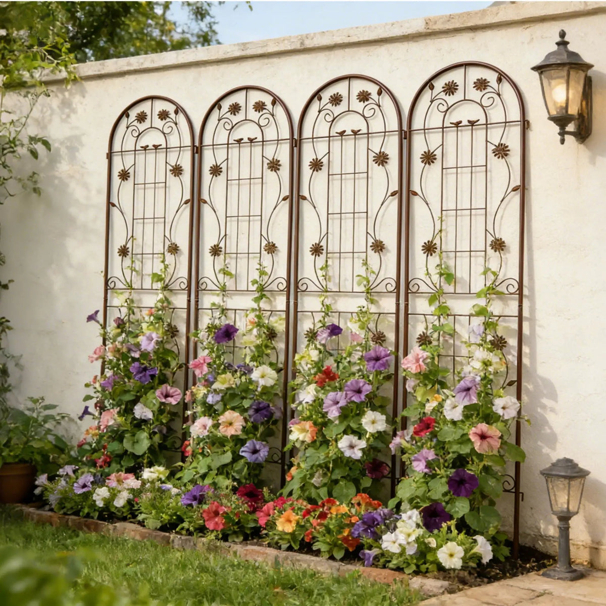 Metal Garden Trellis | Galvanized Steel | Powder Coated | 4 Piece Set