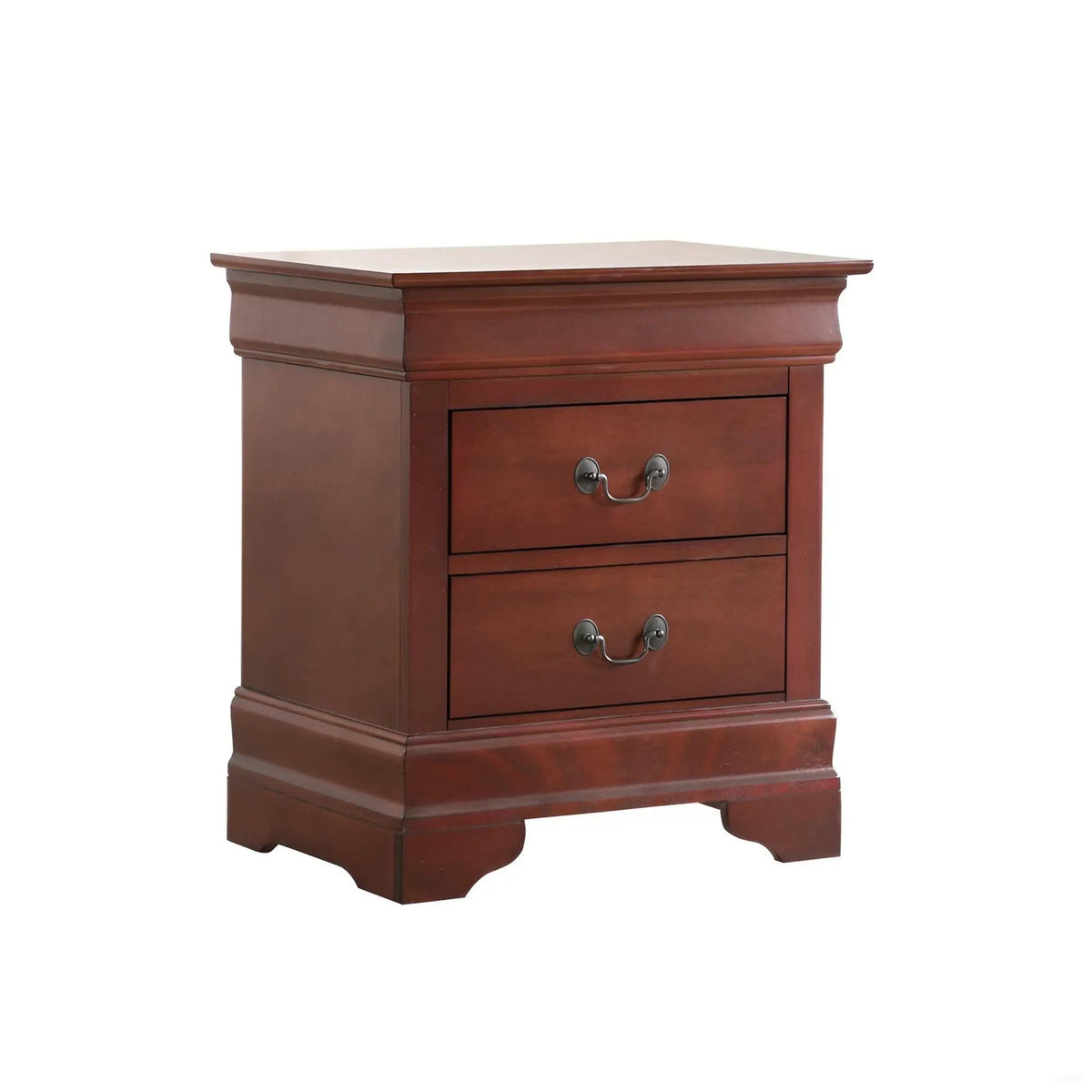 Louis Phillipe Nightstand | Traditional Wood Design | English Dovetailed Drawers | Metal Center Guides